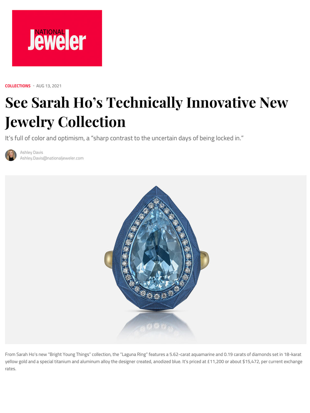 National Jeweler - Innovative New Jewellery Collection | Sarah Ho